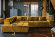 KAWOLA Sofa NEVADA Ecksofa Velvet curry, Links, Ohne Komfortfunktion