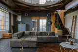 KAWOLA Sofa NEVADA Ecksofa Velvet grau