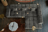 KAWOLA Sofa NEVADA Ecksofa Velvet grau