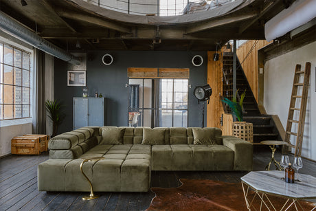 KAWOLA Sofa NEVADA Ecksofa Velvet olivgrün
