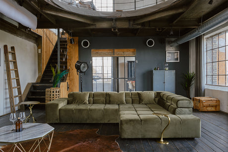 KAWOLA Sofa NEVADA Ecksofa Velvet olivgrün, Rechts, Ohne Komfortfunktion
