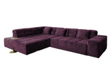 KAWOLA Sofa NEVADA Ecksofa Velvet purple