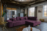 KAWOLA Sofa NEVADA Ecksofa Velvet purple