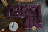 KAWOLA Sofa NEVADA Ecksofa Velvet purple