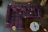 KAWOLA Sofa NEVADA Ecksofa Velvet purple
