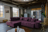 KAWOLA Sofa NEVADA Ecksofa Velvet purple