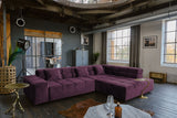KAWOLA Sofa NEVADA Ecksofa Velvet purple