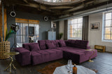 KAWOLA Sofa NEVADA Ecksofa Velvet purple