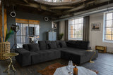 KAWOLA Sofa NEVADA Ecksofa Velvet schwarz