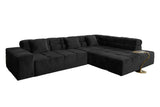 KAWOLA Sofa NEVADA Ecksofa Velvet schwarz