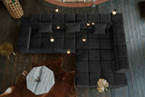 KAWOLA Sofa NEVADA Ecksofa Velvet schwarz