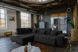 KAWOLA Sofa NEVADA Ecksofa Velvet schwarz