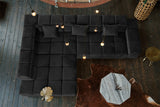KAWOLA Sofa NEVADA Ecksofa Velvet schwarz
