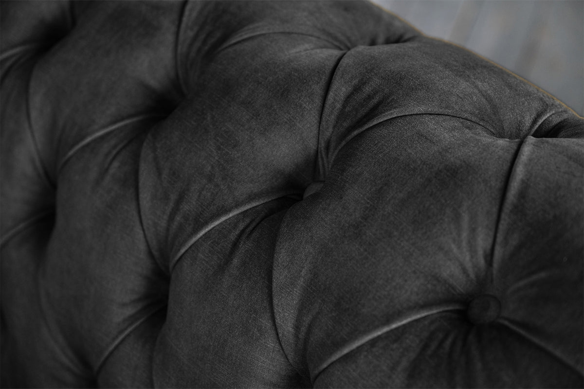 KAWOLA Sofa NILO 3-Sitzer Velvet Vintage anthrazit