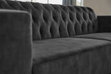 KAWOLA Sofa NILO 3-Sitzer Velvet Vintage anthrazit