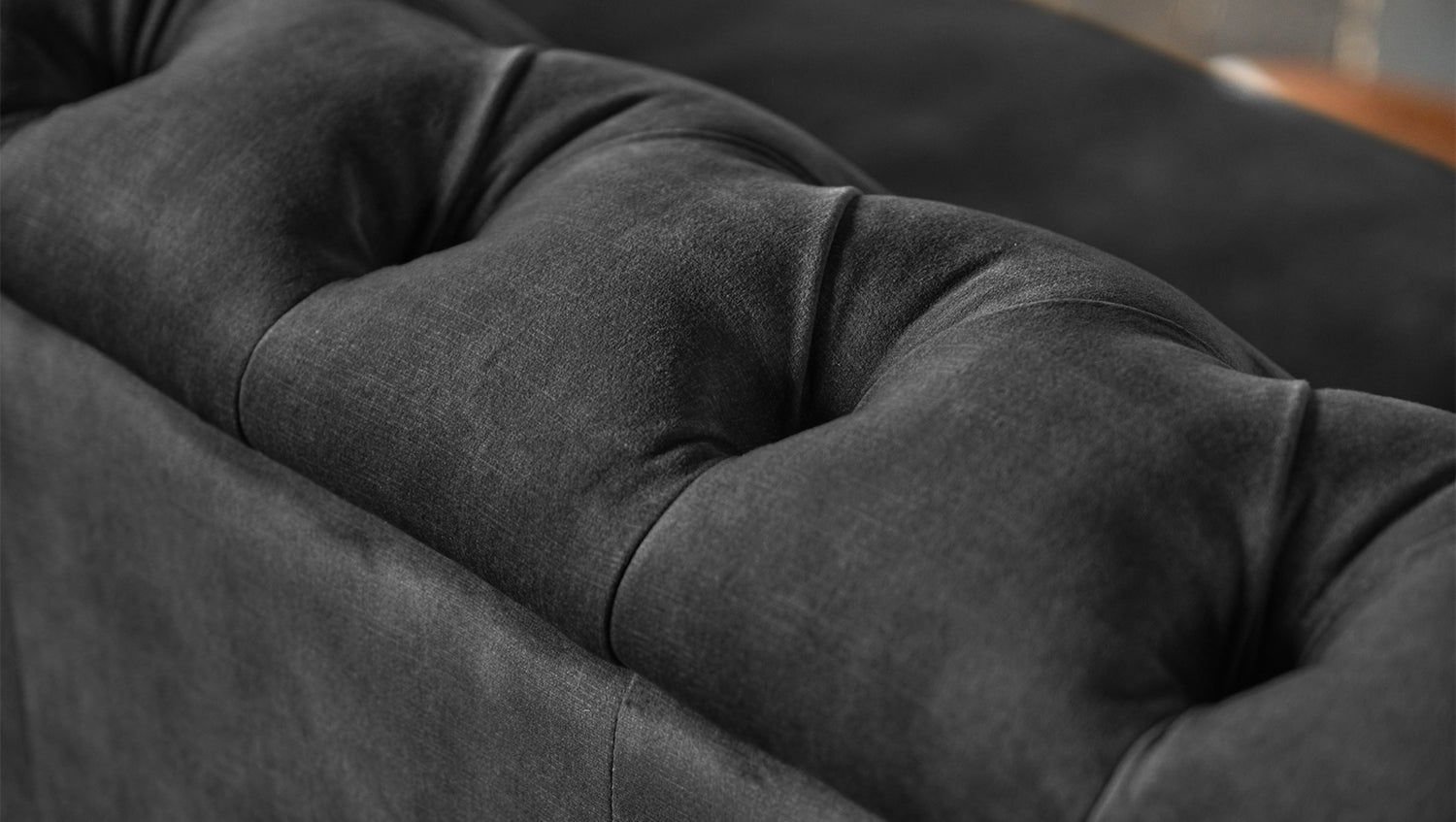 KAWOLA Sofa NILO 3-Sitzer Velvet Vintage anthrazit