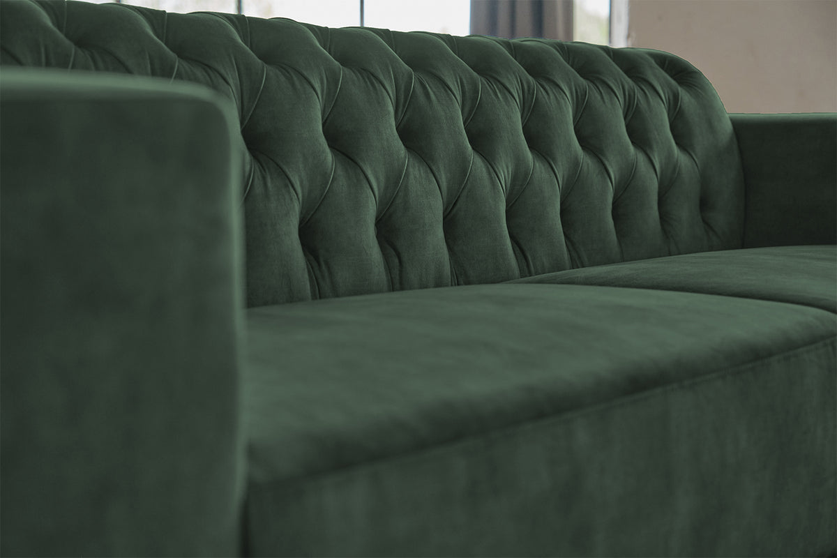 KAWOLA Sofa NILO 3-Sitzer Velvet Vintage moosgrün