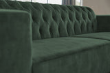 KAWOLA Sofa NILO 3-Sitzer Velvet Vintage moosgrün