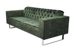 KAWOLA Sofa NILO 3-Sitzer Velvet Vintage moosgrün