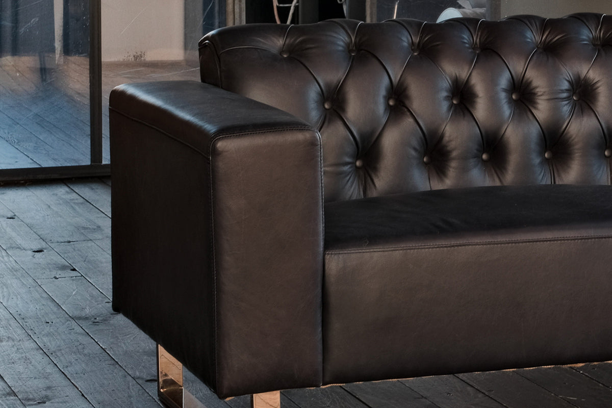KAWOLA Sofa NILO Ledersofa 3-Sitzer Leder schwarz