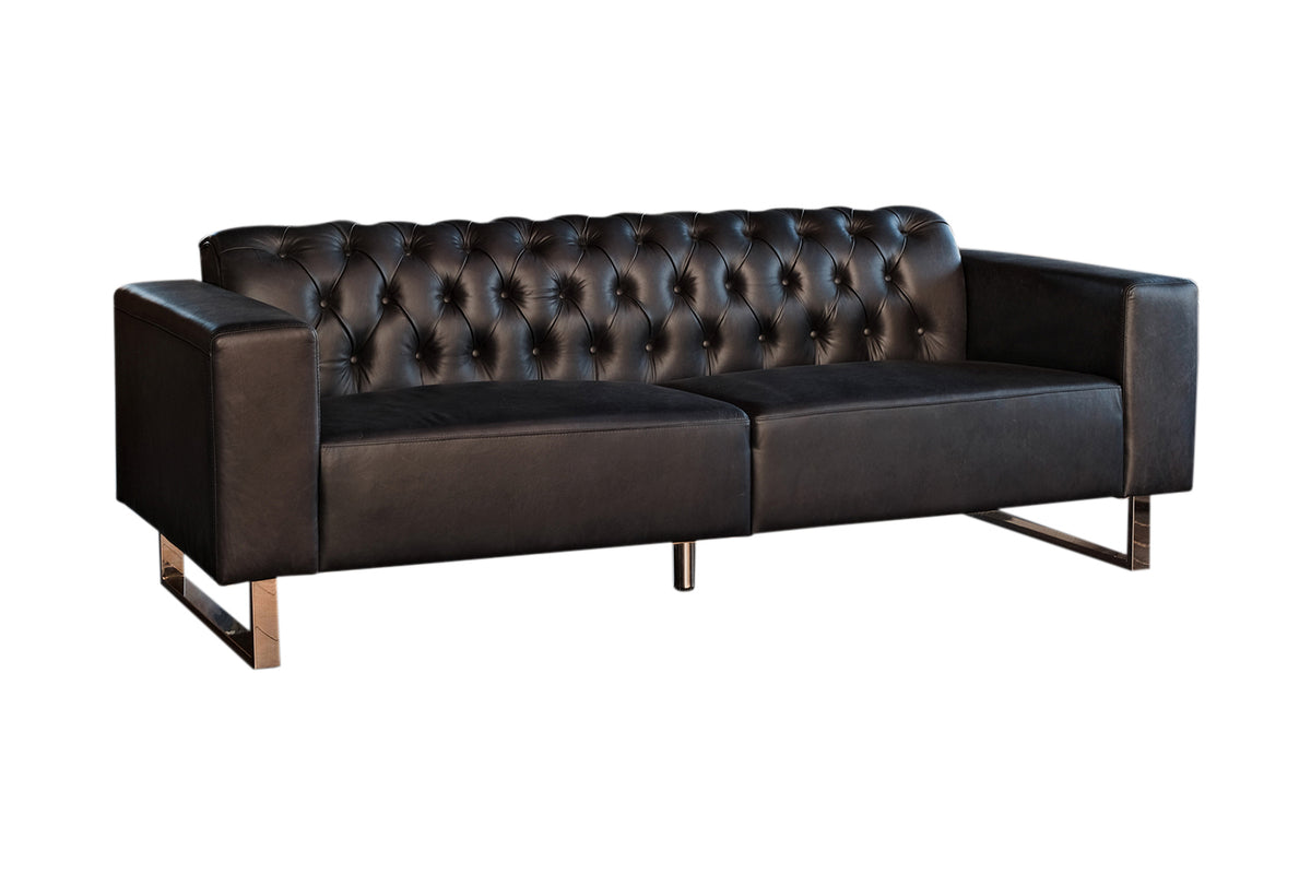 KAWOLA Sofa NILO Ledersofa 3-Sitzer Leder schwarz