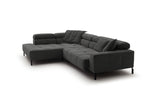 KAWOLA Sofa OHIO Ecksofa Feincord anthrazit