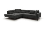 KAWOLA Sofa OHIO Ecksofa Feincord anthrazit