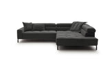 KAWOLA Sofa OHIO Ecksofa Feincord anthrazit