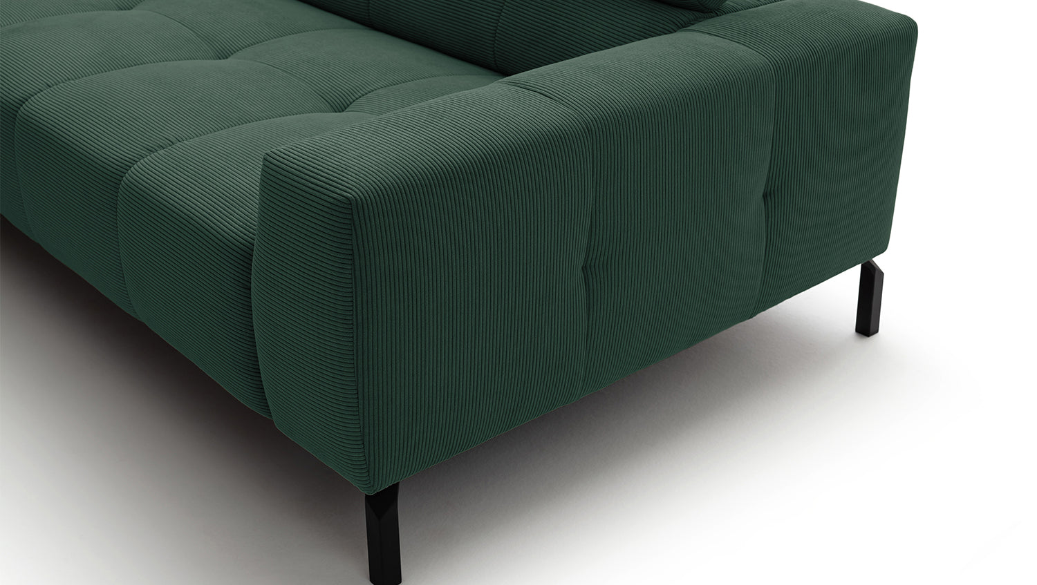 KAWOLA Sofa OHIO Ecksofa Feincord grün