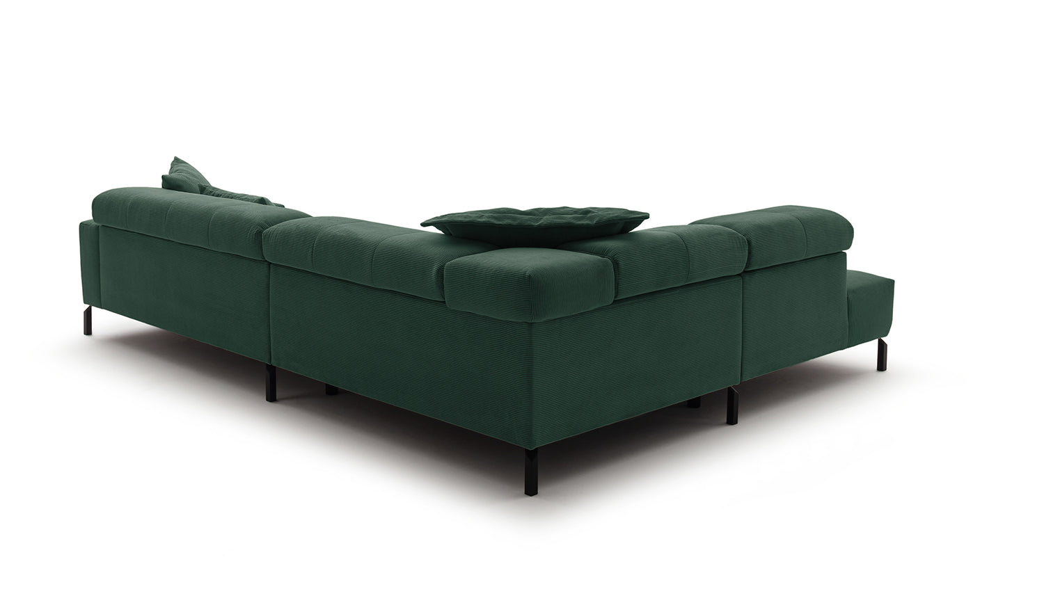 KAWOLA Sofa OHIO Ecksofa Feincord grün