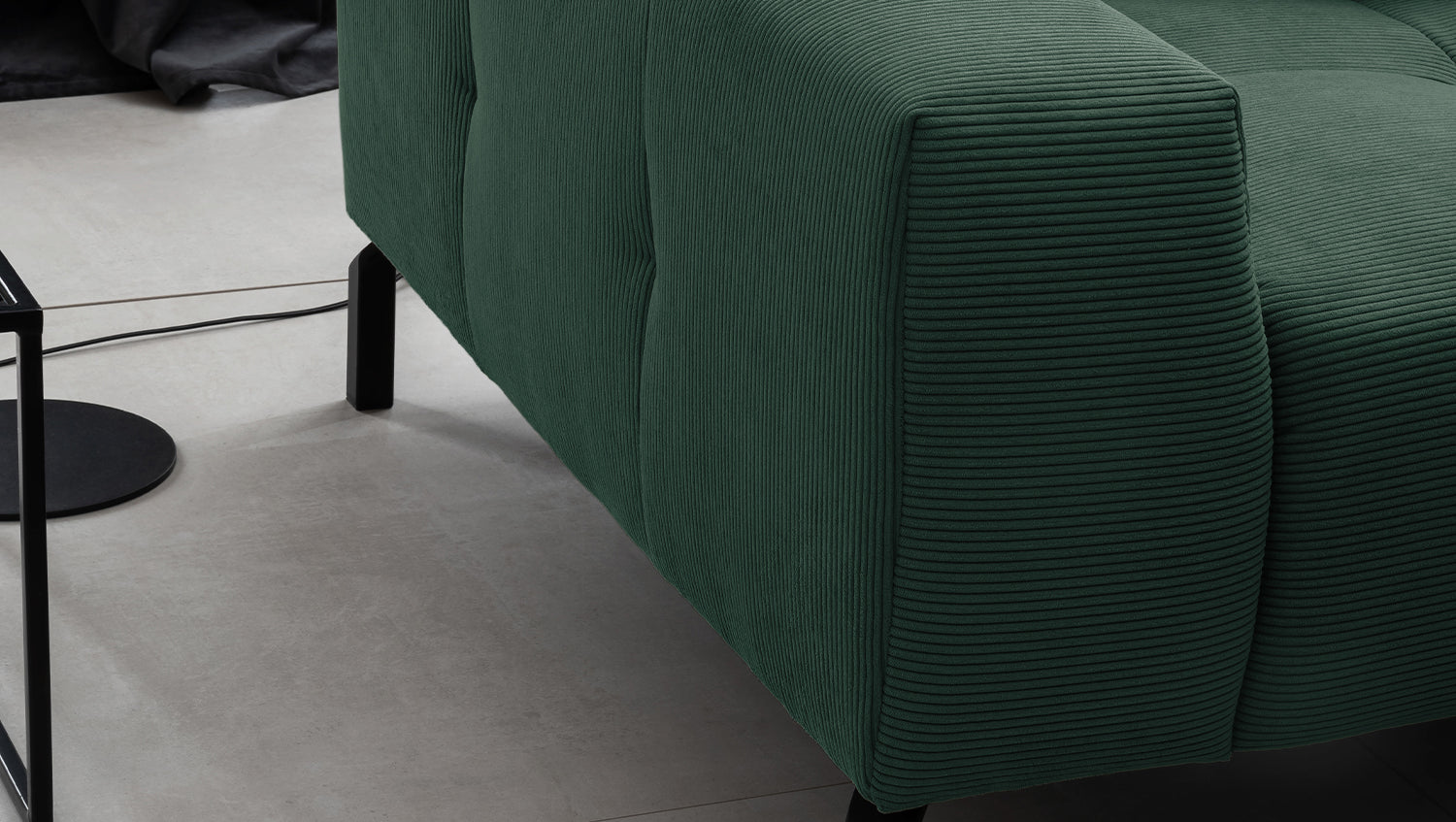 KAWOLA Sofa OHIO Ecksofa Feincord grün