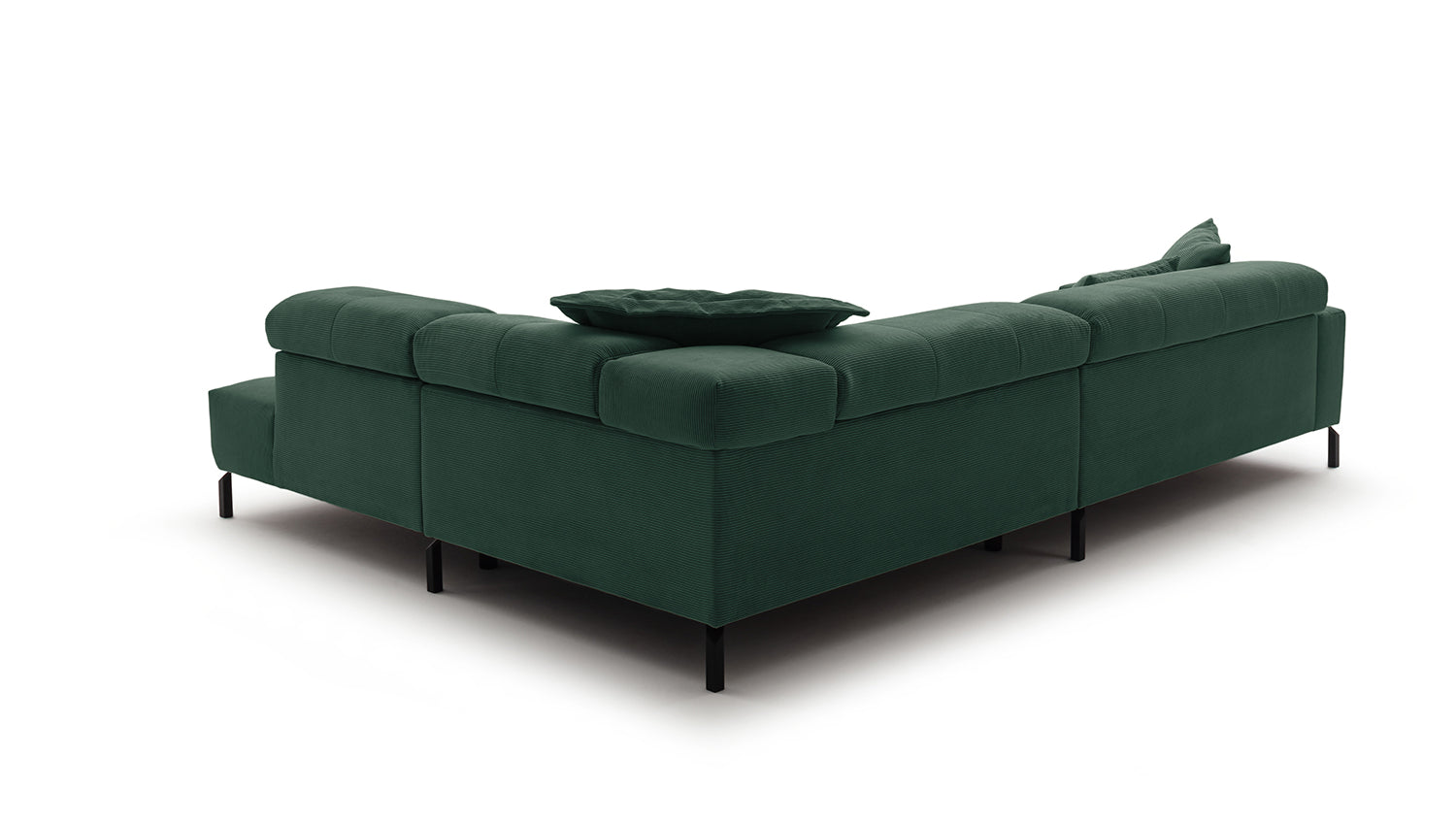 KAWOLA Sofa OHIO Ecksofa Feincord grün