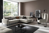KAWOLA Sofa OHIO Ecksofa Feincord silber, Rechts, Ohne Komfortfunktion