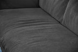 KAWOLA Sofa QUENYA Ecksofa Cord dunkelgrau / Velvet silber
