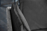 KAWOLA Sofa QUENYA Ecksofa Cord dunkelgrau / Velvet silber