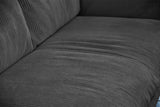 KAWOLA Sofa QUENYA Ecksofa Cord dunkelgrau / Velvet silber