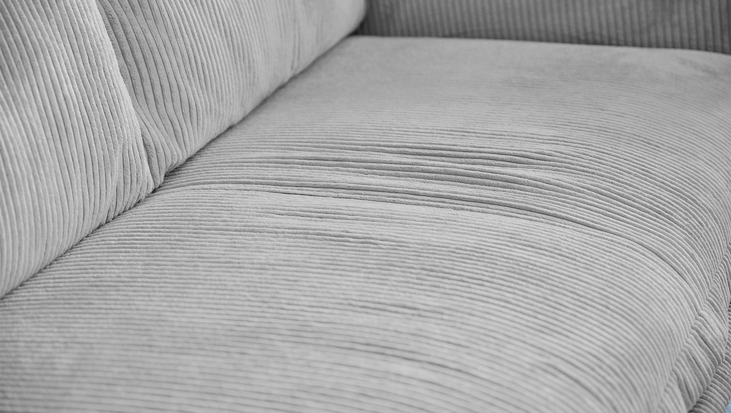 KAWOLA Sofa QUENYA Ecksofa Cord hellgrau / Velvet anthrazit