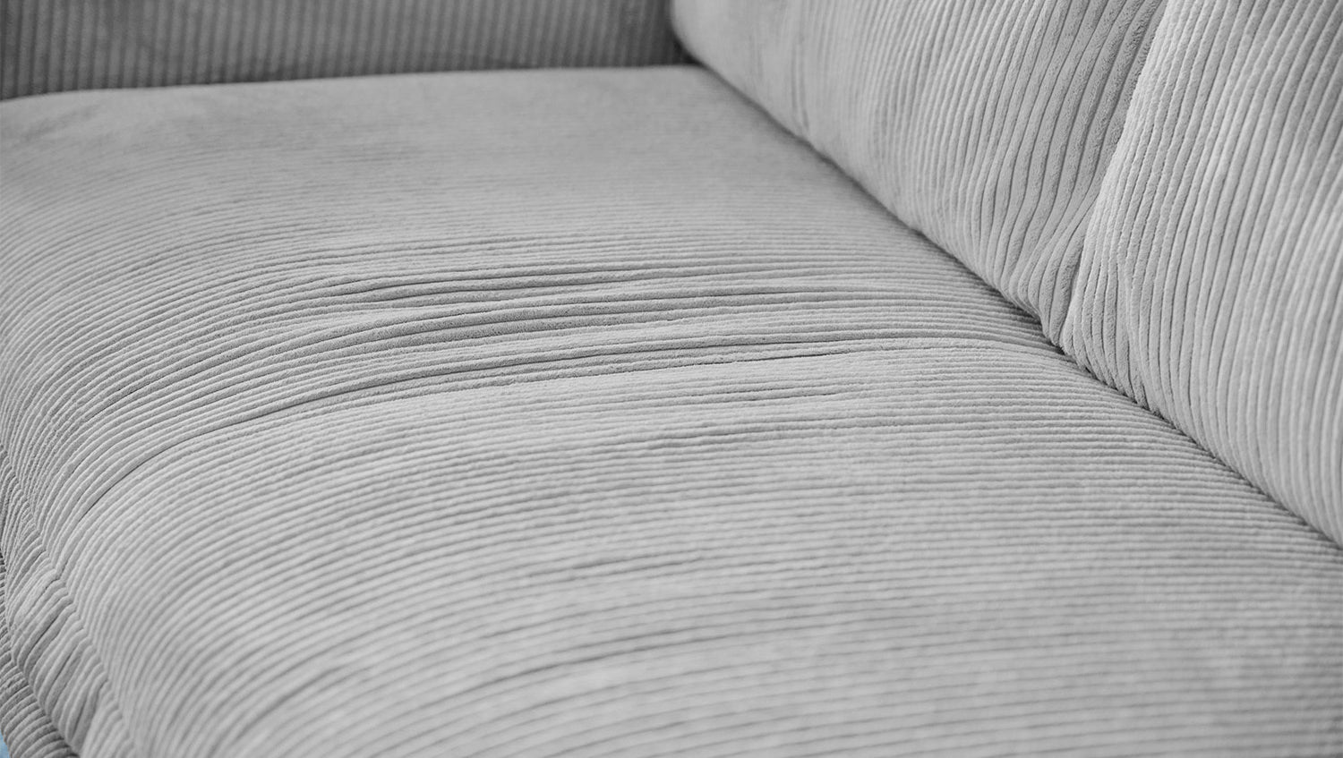KAWOLA Sofa QUENYA Ecksofa Cord hellgrau / Velvet anthrazit