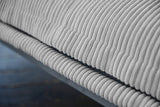 KAWOLA Sofa QUENYA Ecksofa Cord hellgrau / Velvet anthrazit