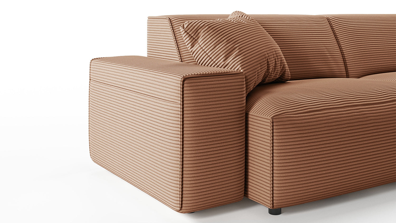 KAWOLA Sofa RANI 3-Sitzer Cord rost
