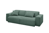 KAWOLA Sofa RANI 3-Sitzer Feincord grün