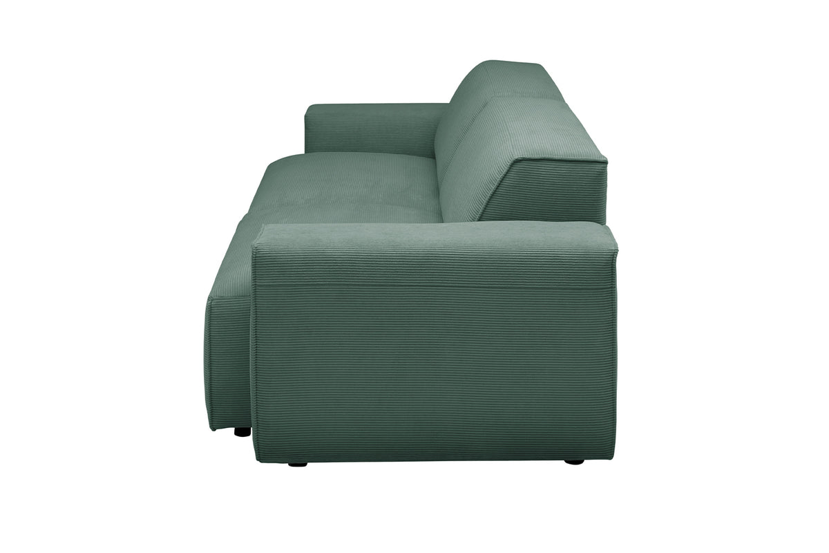 KAWOLA Sofa RANI 3-Sitzer Feincord grün