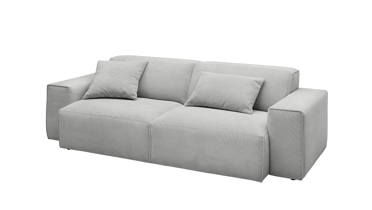 KAWOLA Sofa RANI 3-Sitzer Feincord silber