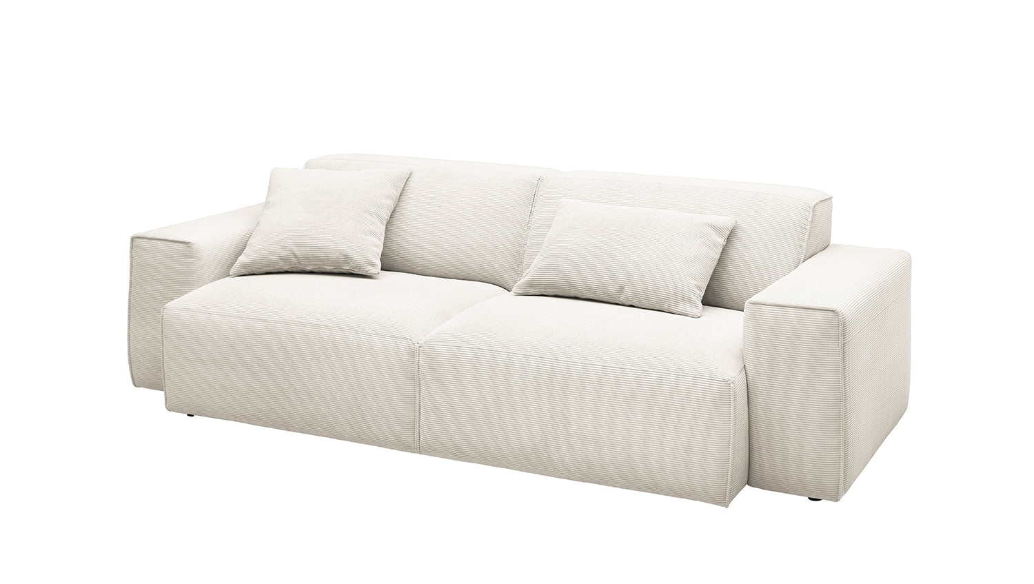 KAWOLA Sofa RANI 3-Sitzer Feincord weiß