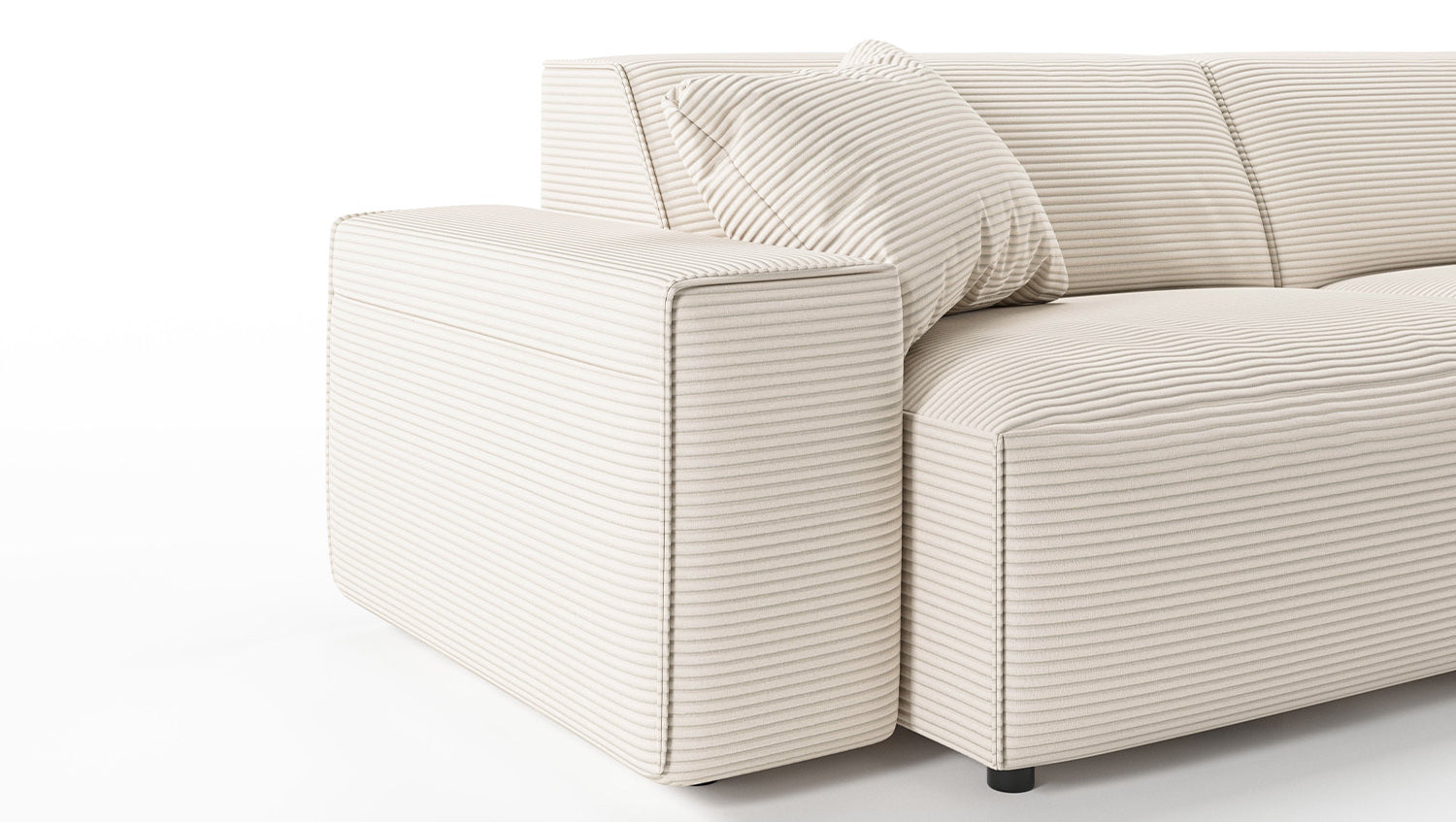 KAWOLA Sofa RANI Ecksofa Cord cremeweiß