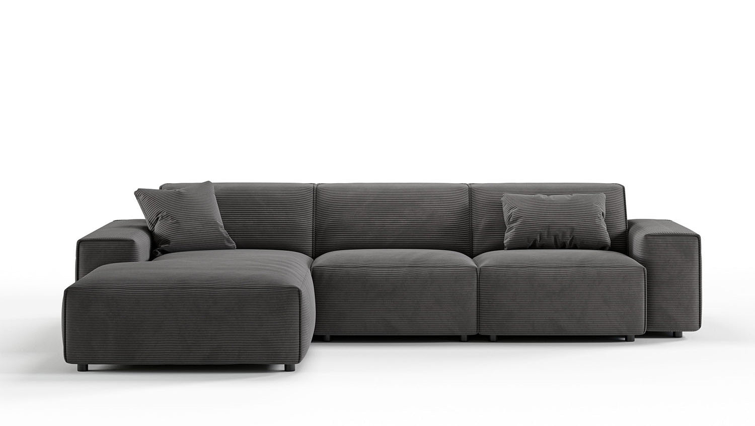 KAWOLA Sofa RANI Ecksofa Cord grau