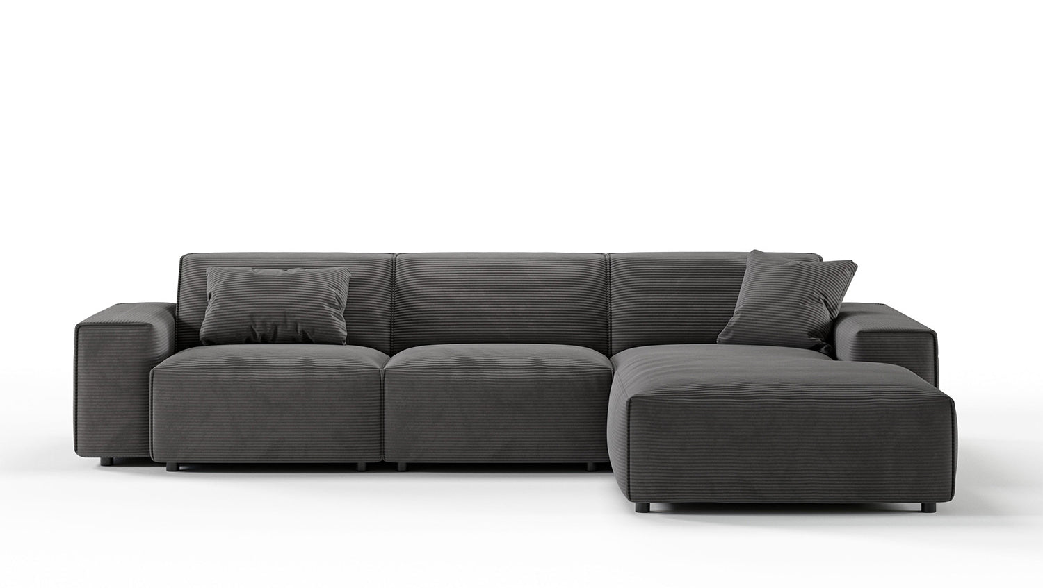 KAWOLA Sofa RANI Ecksofa Cord grau