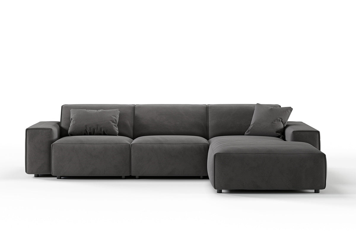 KAWOLA Sofa RANI Ecksofa Cord grau