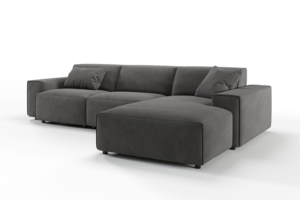 KAWOLA Sofa RANI Ecksofa Cord grau