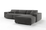 KAWOLA Sofa RANI Ecksofa Cord grau